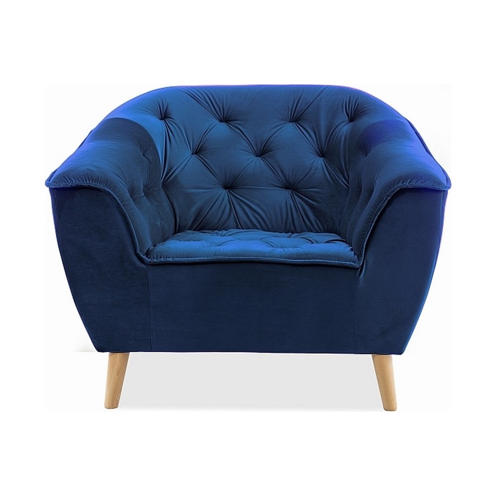 Fauteuil 1 place GALLERY en tissu de qualité, couleur bleu
