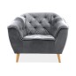 Fauteuil 1 place GALLERY en tissu de qualité, couleur gris