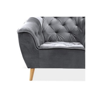 Fauteuil 1 place GALLERY en tissu de qualité, couleur gris