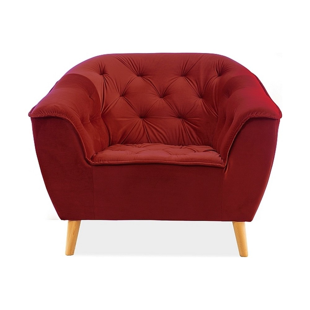 Fauteuil 1 place GALLERY en tissu de qualité, couleur bordeaux