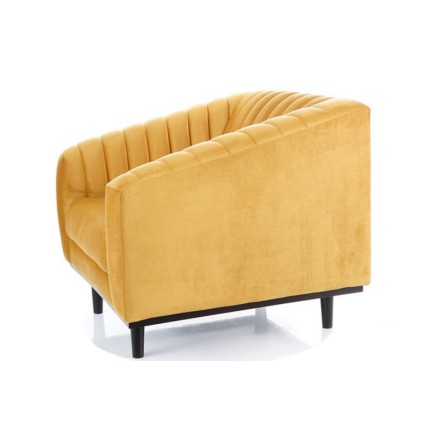 Fauteuil ASINI 1 place en tissu de qualité, couleur curry