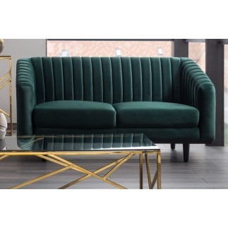Canapé ASINI 2 places en tissu de qualité, couleur vert