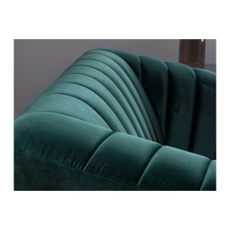 Canapé ASINI 2 places en tissu de qualité, couleur vert
