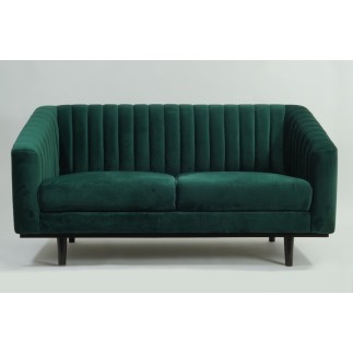 Canapé ASINI 2 places en tissu de qualité, couleur vert