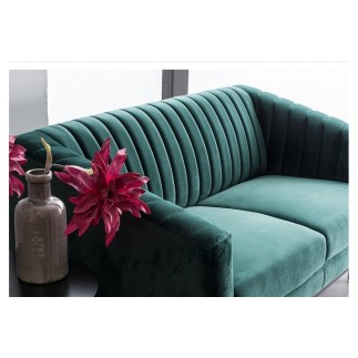 Canapé ASINI 2 places en tissu de qualité, couleur vert