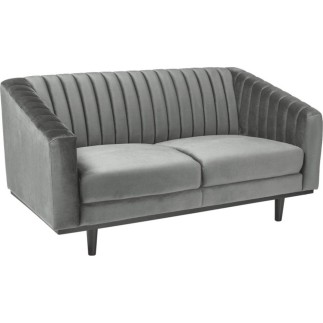 Canapé ASINI 2 places en tissu de qualité, couleur gris
