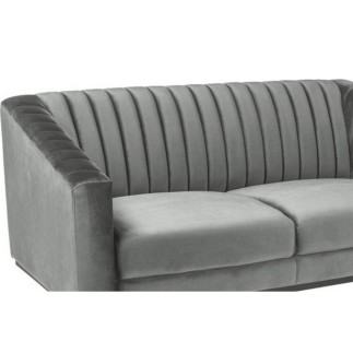 Canapé ASINI 2 places en tissu de qualité, couleur gris