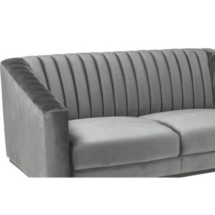 Canapé ASINI 2 places en tissu de qualité, couleur gris