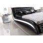 Lit en cuir italien de luxe NOCTURA, noir, 160x200