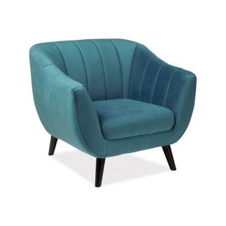 Fauteuil ELSA 1 place en tissu de qualité, couleur turquoise