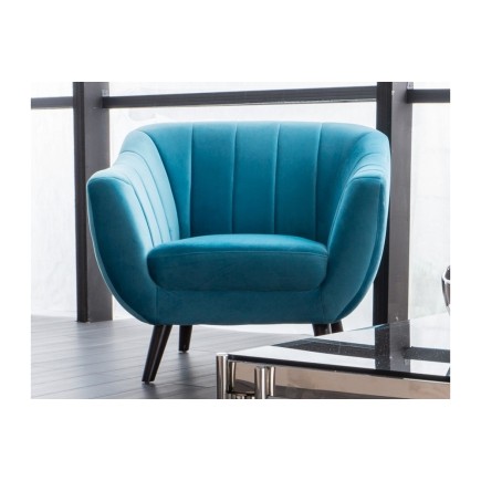Fauteuil ELSA 1 place en tissu de qualité, couleur turquoise