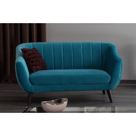 Canapé ELSA 2 places en tissu de qualité, couleur turquoise