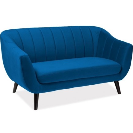 Canapé ELSA 2 places en tissu de qualité, couleur bleu foncé