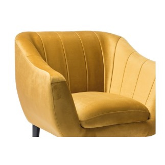 Fauteuil ELSA 1 place en tissu de qualité, couleur curry