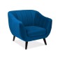 Fauteuil ELSA 1 place en tissu de qualité, couleur bleu foncé