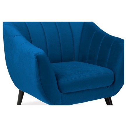 Fauteuil ELSA 1 place en tissu de qualité, couleur bleu foncé