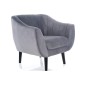 Fauteuil ELSA 1 place en tissu de qualité, couleur: gris
