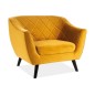 Fauteuil MONTINI 1 place en tissu de qualité, couleur curry