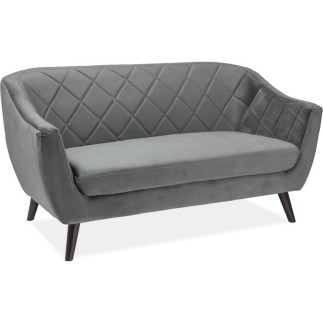Canapé MONTINI 2 places en tissu de qualité, couleur gris