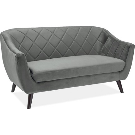 Canapé MONTINI 2 places en tissu de qualité, couleur gris