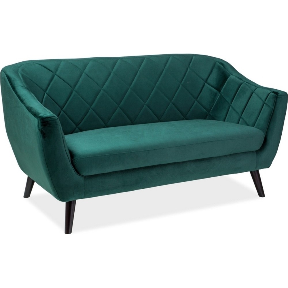Canapé MONTINI 2 places en tissu de qualité, couleur vert Canapé MONTINI 2 places en tissu de qualité, couleur vert