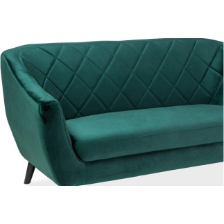 Canapé MONTINI 2 places en tissu de qualité, couleur vert