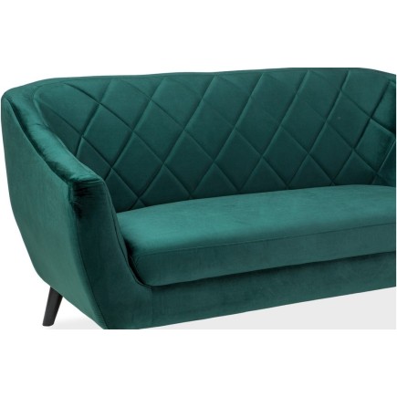 Canapé MONTINI 2 places en tissu de qualité, couleur vert