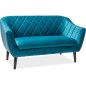 Canapé MONTINI 2 places en tissu de qualité, couleur turquoise Canapé MONTINI 2 places en tissu de qualité, couleur turquoise