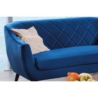 Canapé MONTINI 2 places en tissu de qualité, couleur bleu foncé