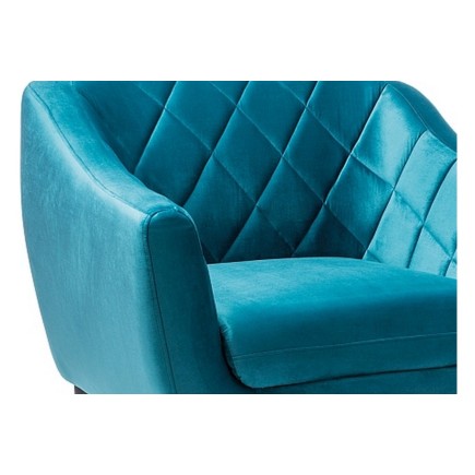 Fauteuil MONTINI 1 place en tissu de qualité, couleur turquoise