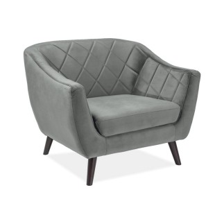 Fauteuil MONTINI 1 place en tissu de qualité, couleur gris