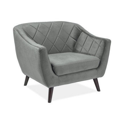 Fauteuil MONTINI 1 place en tissu de qualité, couleur gris