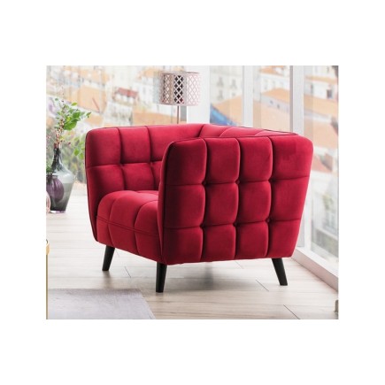 Fauteuil 1 place CASINI en tissu de qualité, couleur bordeaux