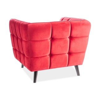 Fauteuil 1 place CASINI en tissu de qualité, couleur bordeaux