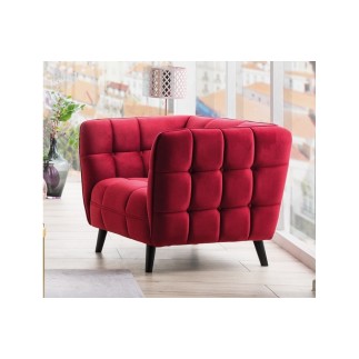 Canapé 2 places CASINI en tissu de qualité, couleur bordeaux