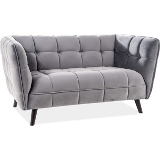 Canapé 2 places CASINI en tissu de qualité, couleur gris
