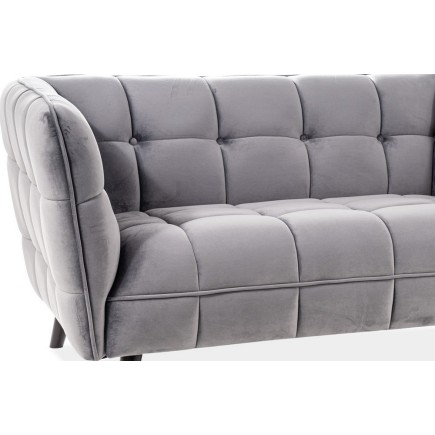 Canapé 2 places CASINI en tissu de qualité, couleur gris