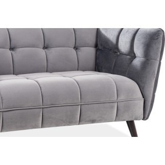 Canapé 2 places CASINI en tissu de qualité, couleur gris