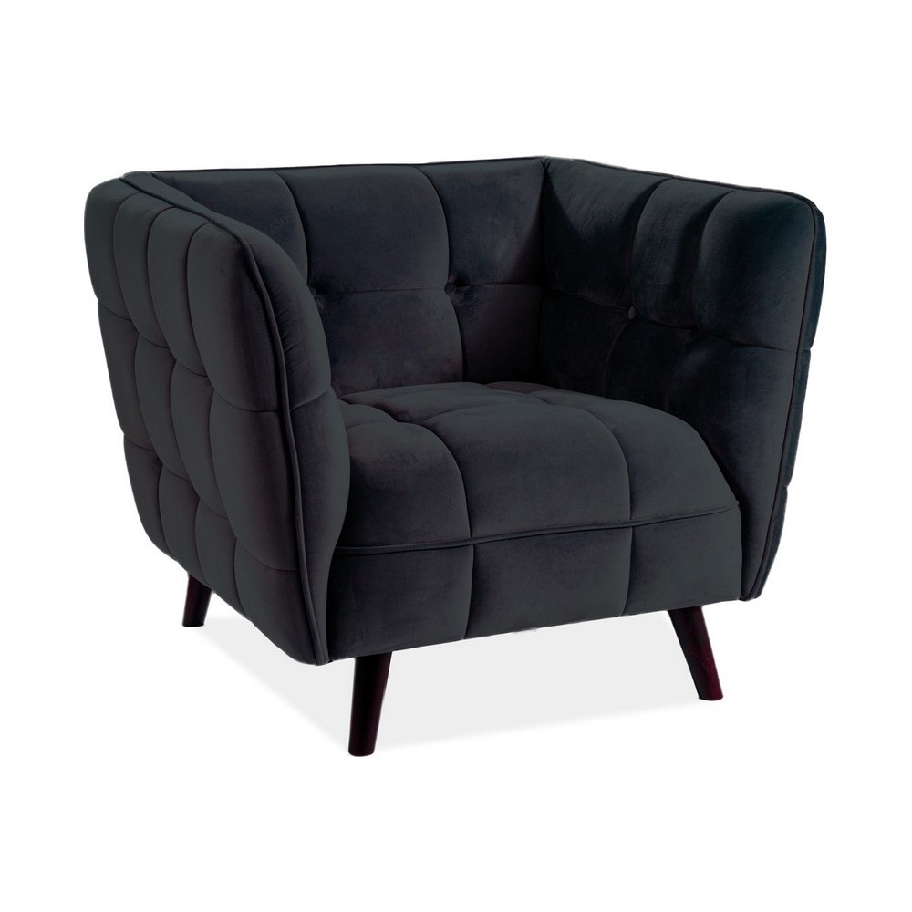 Fauteuil 1 place CASINI en tissu de qualité, couleur noir
