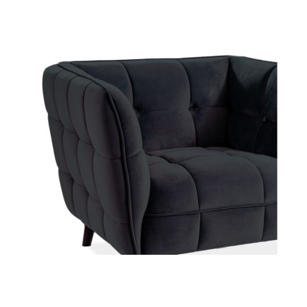 Fauteuil 1 place CASINI en tissu de qualité, couleur noir