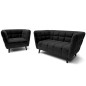Fauteuil 1 place CASINI en tissu de qualité, couleur noir