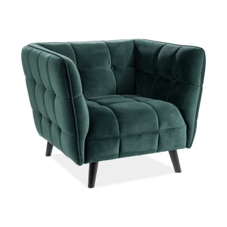 Fauteuil 1 place CASINI en tissu de qualité, couleur vert