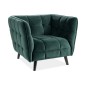Fauteuil 1 place CASINI en tissu de qualité, couleur vert