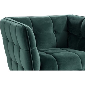 Fauteuil 1 place CASINI en tissu de qualité, couleur vert