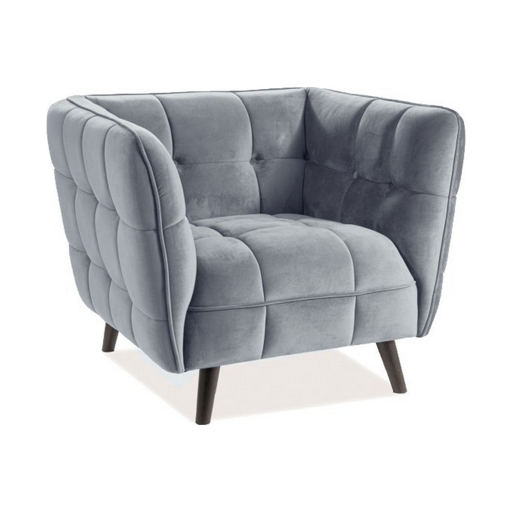 Fauteuil 1 place CASINI en tissu de qualité, couleur gris