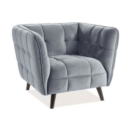 Fauteuil 1 place CASINI en tissu de qualité, couleur gris