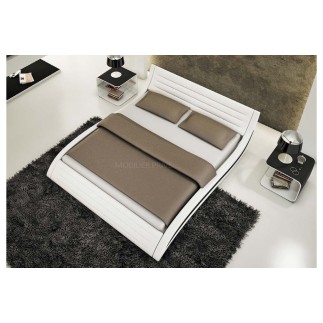 Lit en cuir italien de luxe NOCTURA, blanc