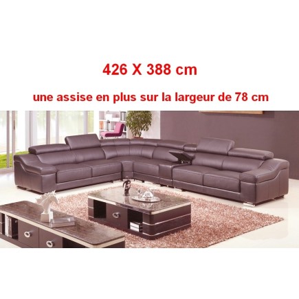 2eme paiement de la commande: canapé d'angle en cuir buffle italien de luxe londres sur mesure avec UNE ASSISE EN PLUS DE 78 CM