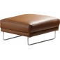 Pouf Spencer en tout cuir italien haut de gamme vachette, coloris cognac, Marron cognac