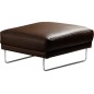 Pouf Spencer en tout cuir italien haut de gamme vachette, coloris chocolat